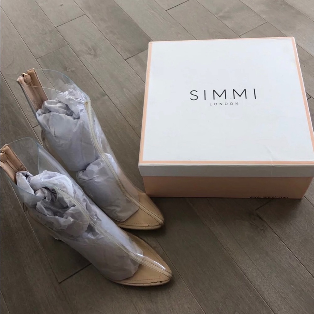 Perspex pointed ankle booties